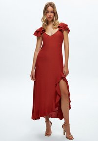 adL - BACKLESS FLOUNCED - Maxi dress - brown Thumbnail Image 1