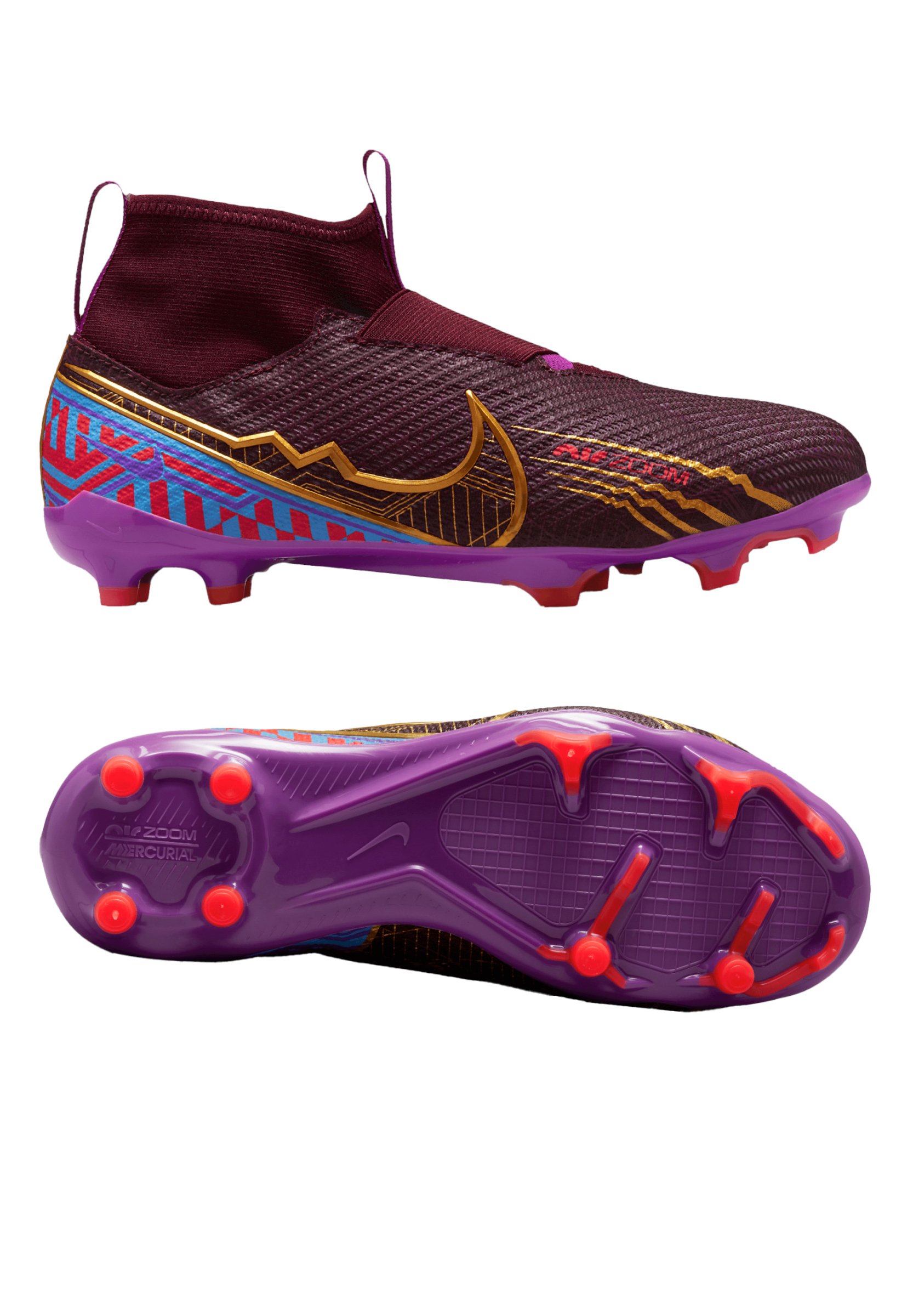 Nike Performance Voetbalschoenen met kunststof noppen - dark beetroot/mtlc  vivid gold/bordeauxrood - Zalando.nl