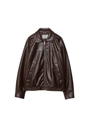Faux leather jacket - mottled brown