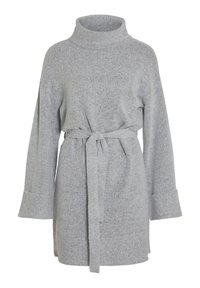 VILA VIROLFIE TIE BELT Jumper dress light grey melange/mottled
