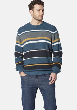 TORIVARA - Jumper - petrol gestreift