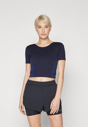 ONPKAY CROP SEAM TOP - Nyomott mintás póló - maritime blue