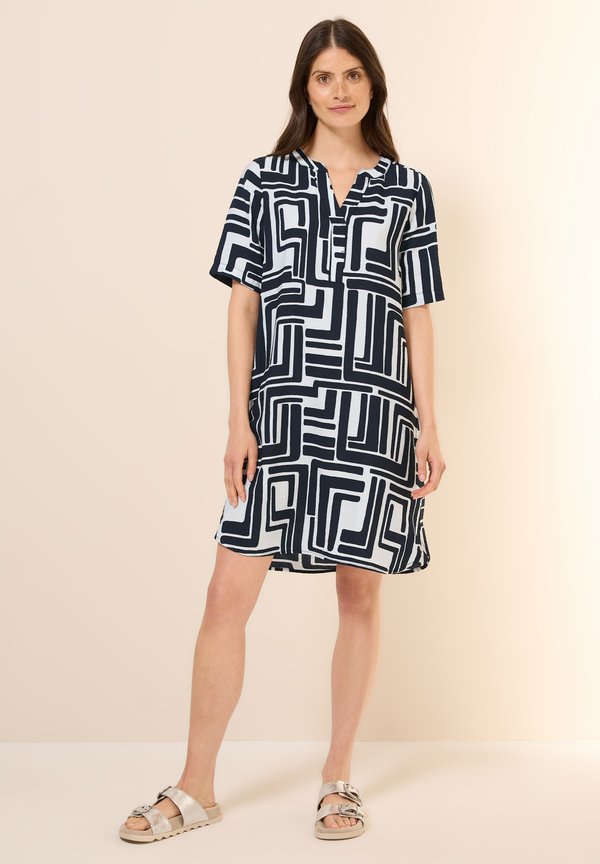 GEMUSTERTES STRUKTUR - Freizeitkleid - blau