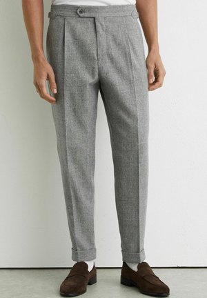 REGULAR FIT-BARON CHECK TAPERED - Bukser - grey