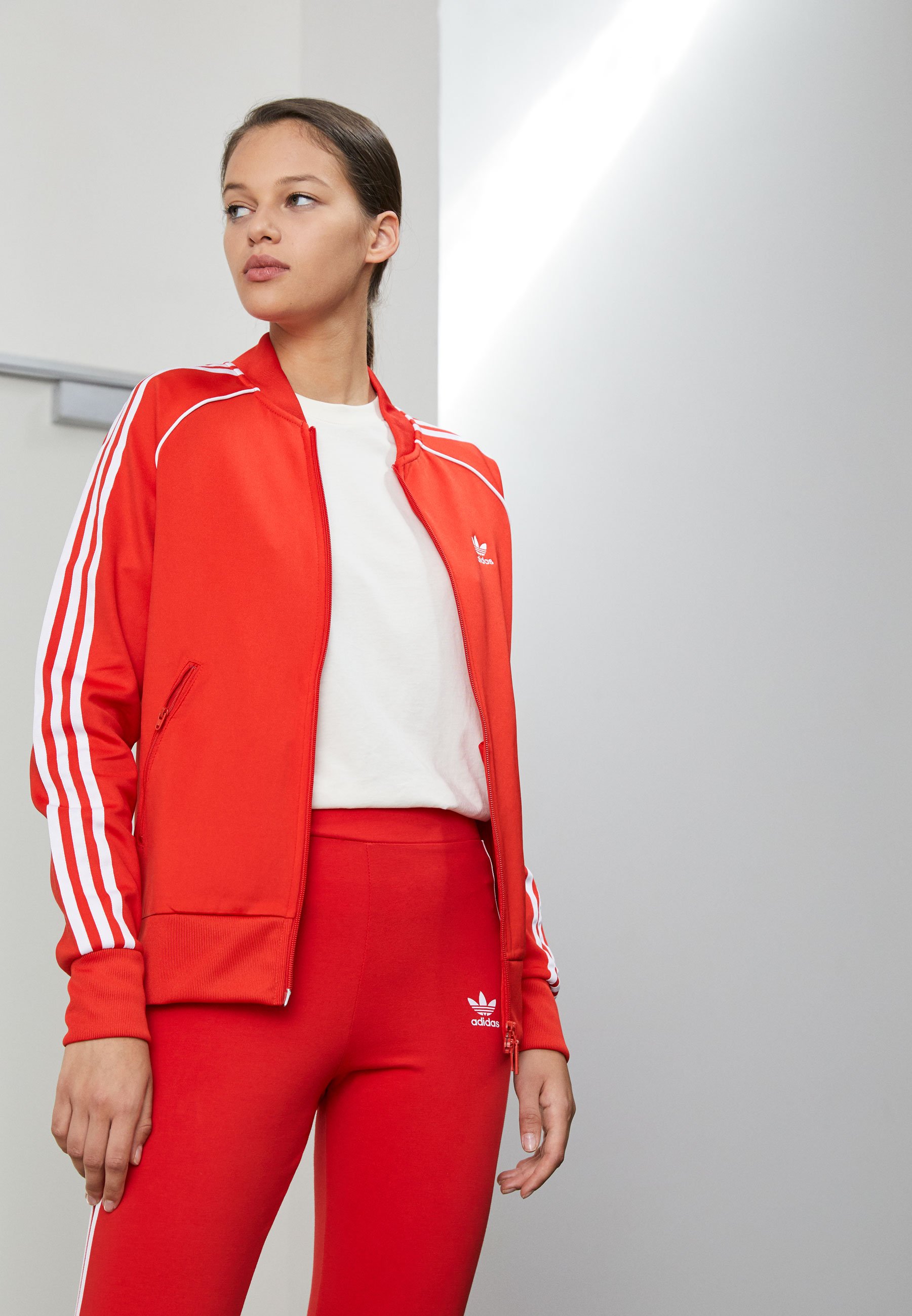 red adidas track top