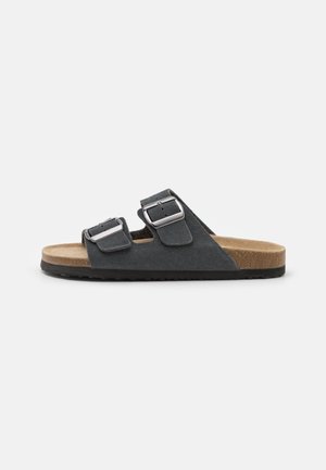 LEATHER UNISEX - Tøfler - dark grey