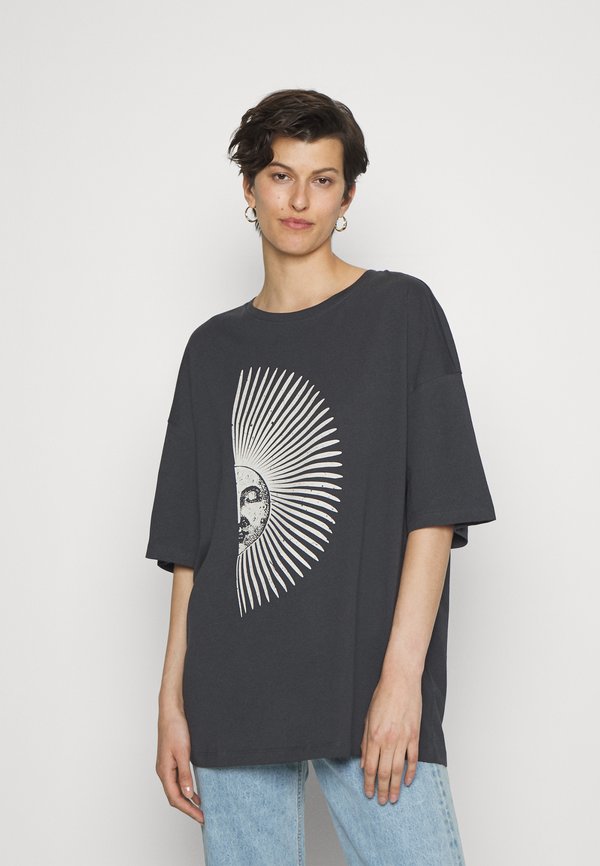 ONLJOYFULL LIFE OVERSIZE - Print T-shirt - anthracite