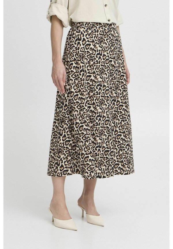 BYMFALAKKA - A-line skirt - rainy day leopard mix