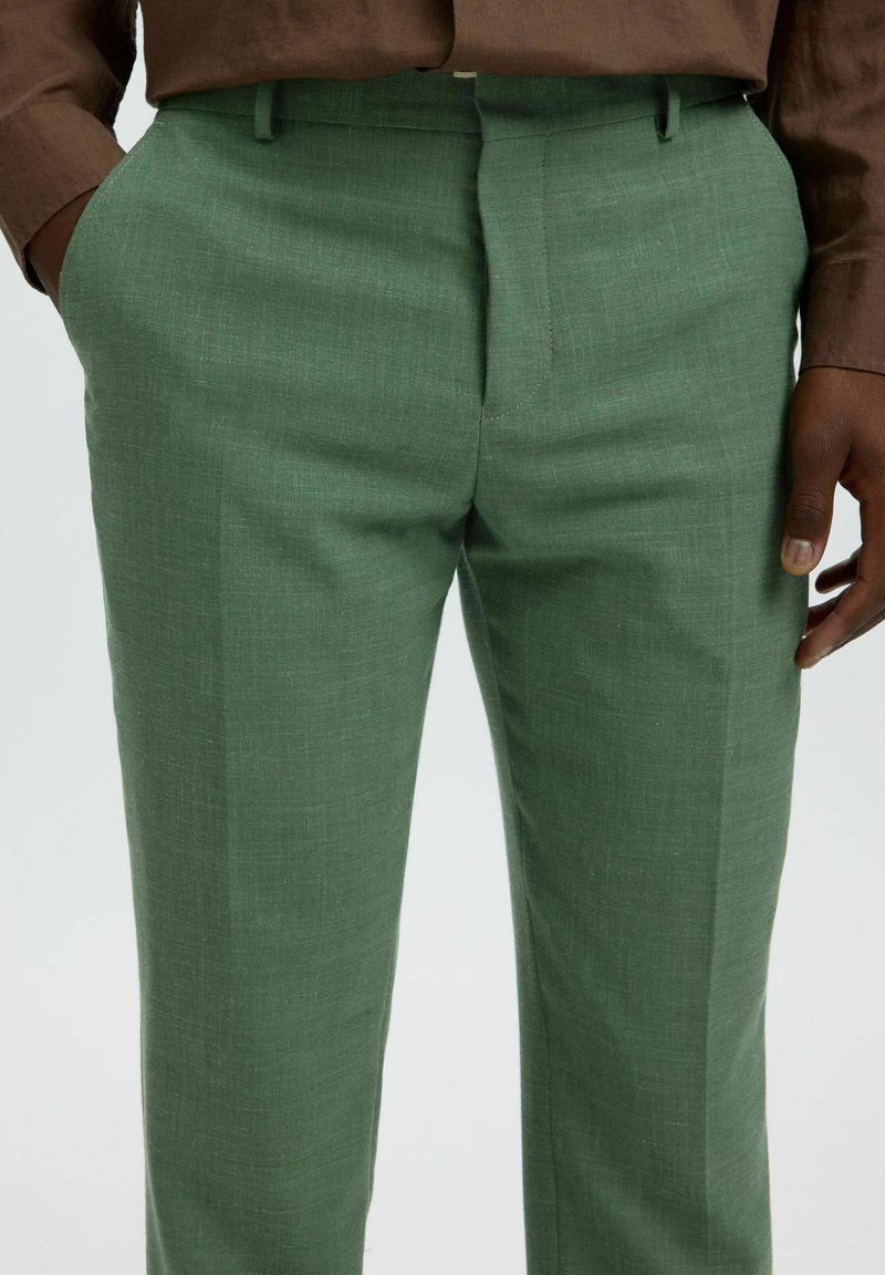Selected Suit Slim fit - Trousers - olive green/green - Zalando.ie