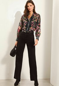 Lipsy LONG SLEEVE GRANDAD COLLAR - Pusero - black