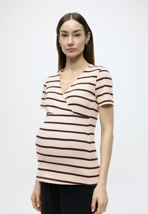 MLLANE TESS SS JRS TOP 2F - T-shirt con stampa - french oak stripes:black