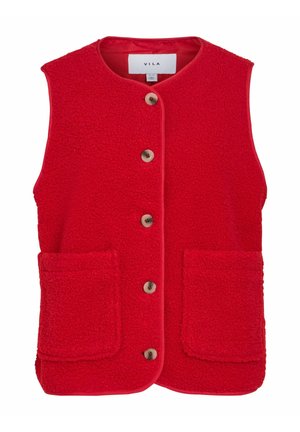 VILA, VIADA TEDDY VEST - Veste sans manches - savvy red1