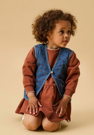 Lil' Atelier, DENIM VEST EMBROIDERED - Vesta - dark blue denim