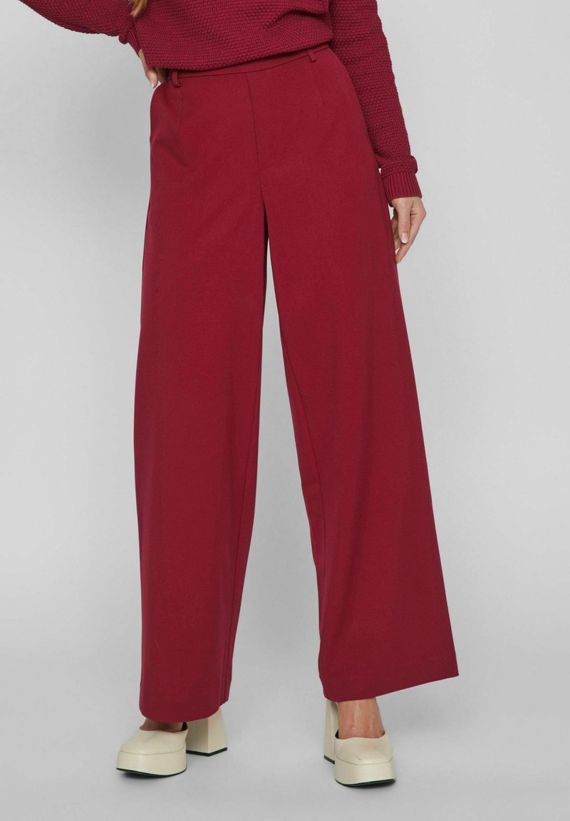 VILA VIVARONE HW WIDE - NOOS - Pantalones - beet red