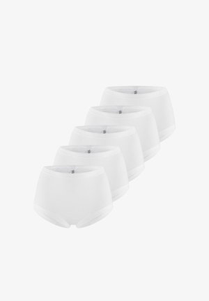 Weiße Baumwoll-Hipster-Unterhosen, fünf Paare, nahtloses Design, elastischer Bund, weiche Textur, geeignet für den Freizeitgebrauch.