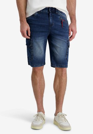 TIMEZONE, CARGOSHORTS KNIELANG CARGOTASCHEN REISSVERSCHLUSS SOMMER - Jeans Shorts - navy