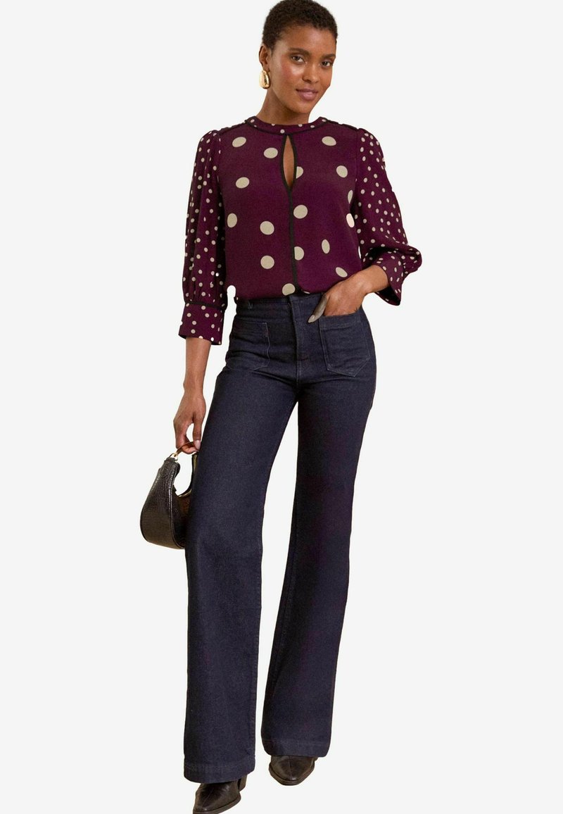 Love & Roses ANIMAL TIPPED CREW NECK - REGULAR FIT - Blusa - red polka dot