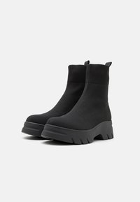 Even&Odd Wide Fit Botine cu platformă - black