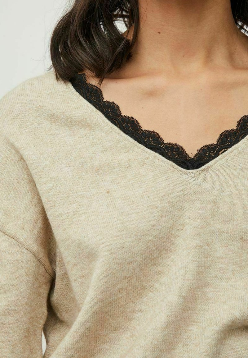 Damen Strickjacken | Vila VIRIL Strickpullover natural melange/beige - GW13874 Damen Strickjacken | Vila VIRIL Strickpullover natural melange/beige - GW13874