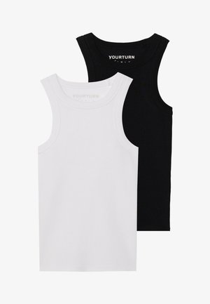 BASIC RIB MUSCLE RACER TANKS UNISEX 2 PACK - Viršus - white/black