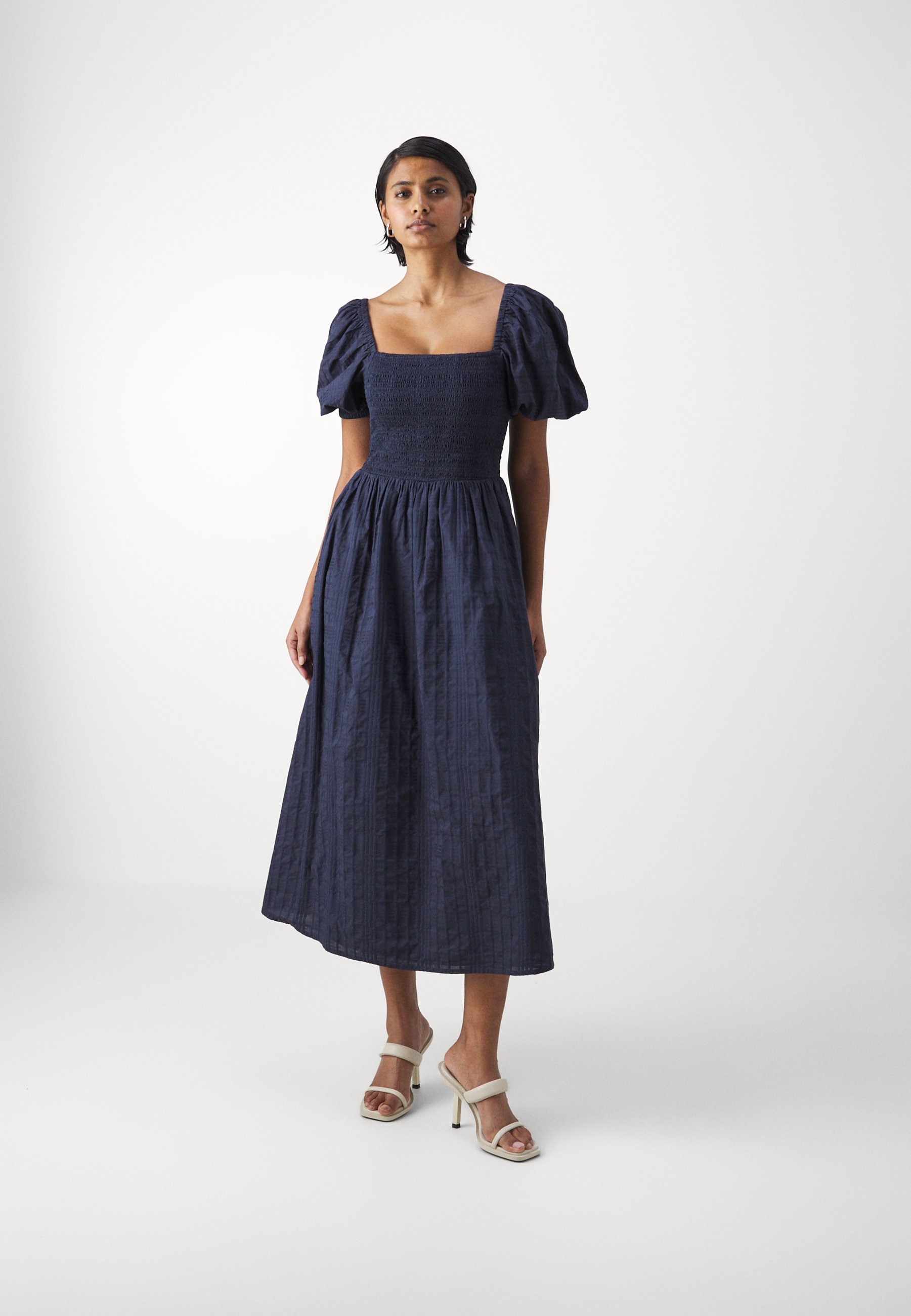 関税込◆Barbour MACY MIDI DRESS デイドレス コットン Barbour MACY MIDI DRESS - Day dress - navy/dark blue - Zalando