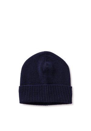 United Colors of Benetton, PLAIN KNIT BEANIE WITH RIBBED FOLD UP CUFF 100% ... - Gorro - blue