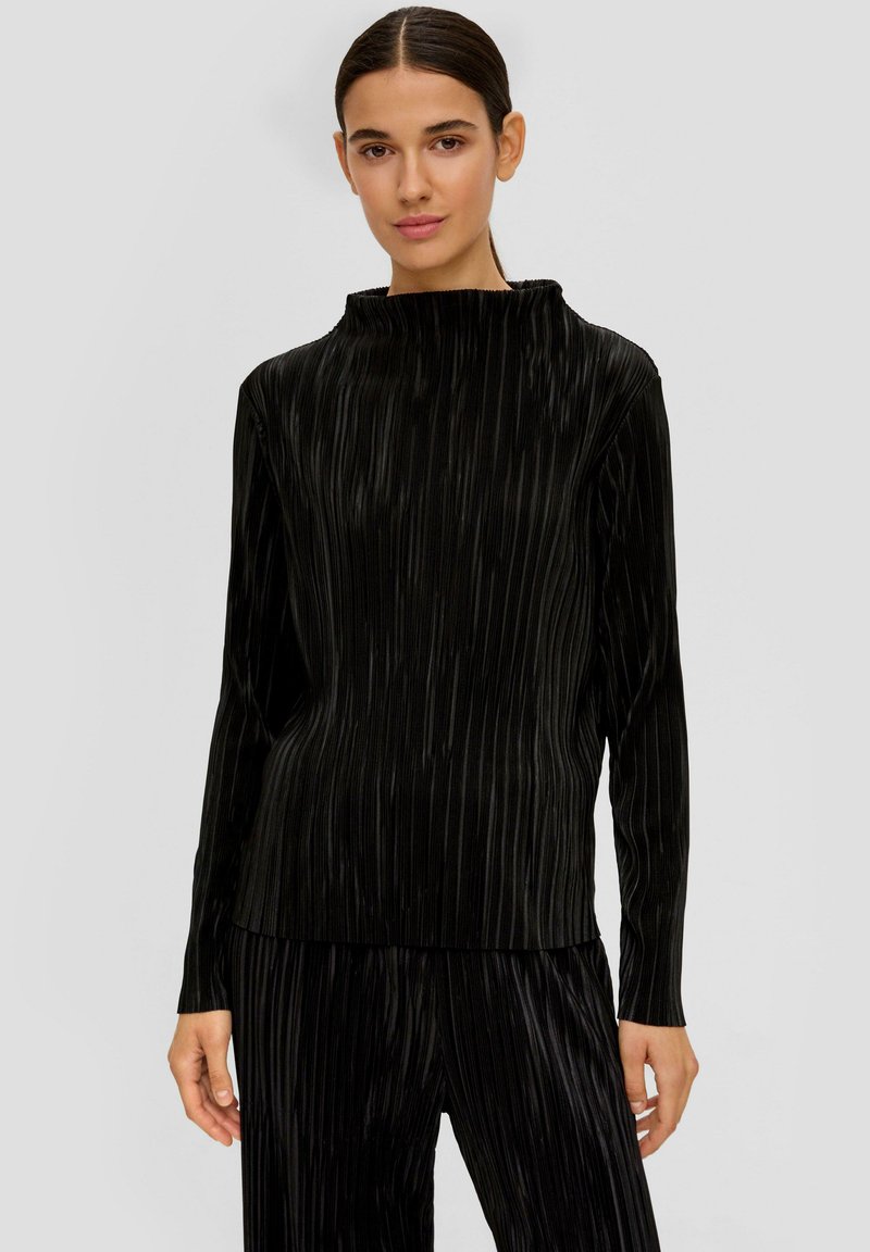 s.Oliver BLACK LABEL PLISSIERTES  - Camicetta - schwarz