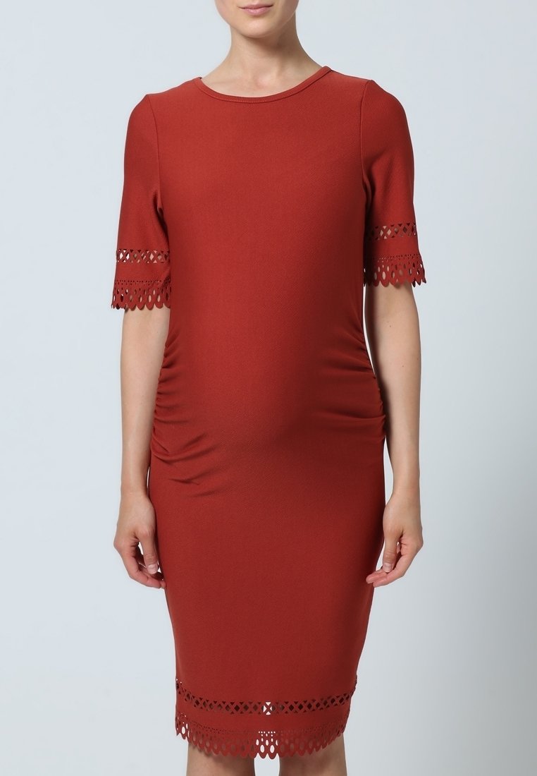 new look red dress lace Tamara V-Neckline Ruched Long Sleeve Lace Mesh Dress Red