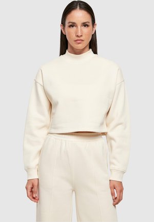 Urban Classics OVERSIZED HIGH NECK CREW - Ikdienas džemperis - whitesand