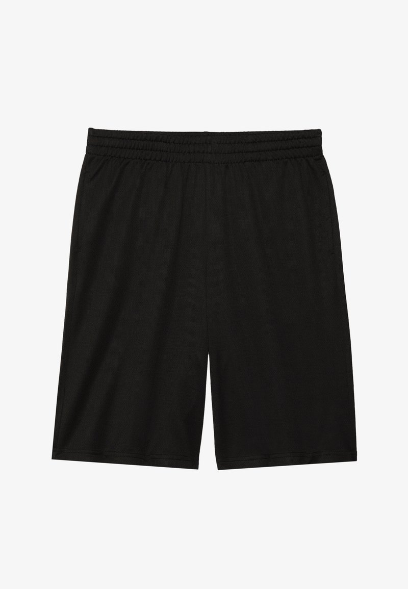 Sorte atletiske shorts med elastisk talje, lavet af letvægts- og åndbart materiale. Har sidelommer og et enkelt design.