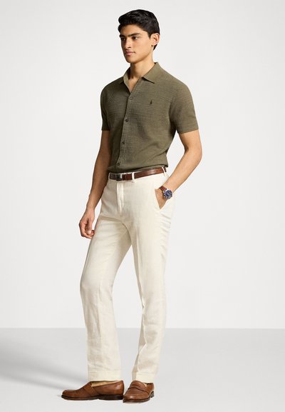 Polo Ralph Lauren TEXTURED COTTON LINEN SHIRT JUMPER - Krekls - thermal green