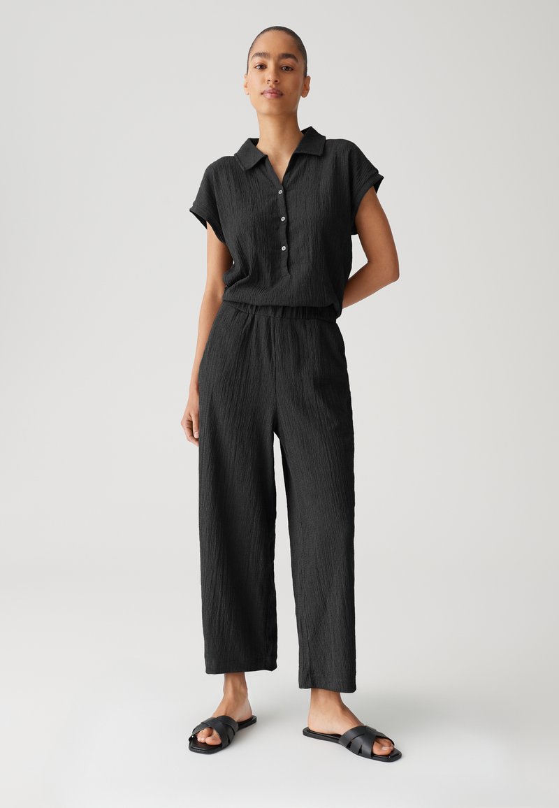 OPUS MID RISE CROPPED WIDE FIT CRASH - Jumpsuit - black