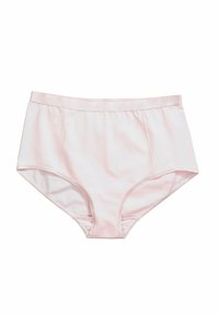 Mutande alte di colore rosa chiaro realizzate in tessuto morbido. Presentano un elastico in vita e lati sagomati per una vestibilità confortevole.