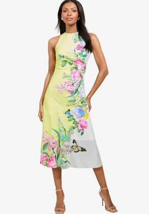 FLORAL MEADOW PRINTED HALTER FIT AND FLARE  - Day dress - green