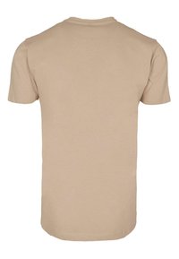 Merchcode CAUTION HOT ROUND NECK - T-shirts med print - sand