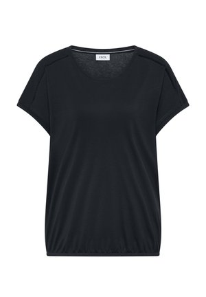 Cecil, T-SHIRT MIT V-NECK UND SPITZENDETAIL - T-shirts print - black