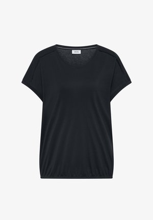 Cecil, T-SHIRT MIT V-NECK UND SPITZENDETAIL - T-shirt imprimé - black