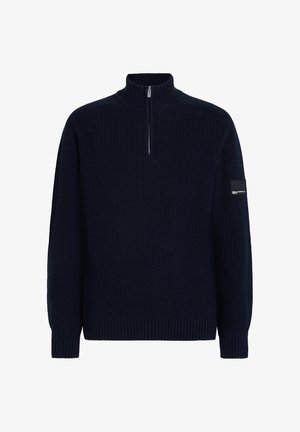 Karl Lagerfeld Jeans, KLJ HALF-ZIP SWEATER - Πουλόβερ - peacoat