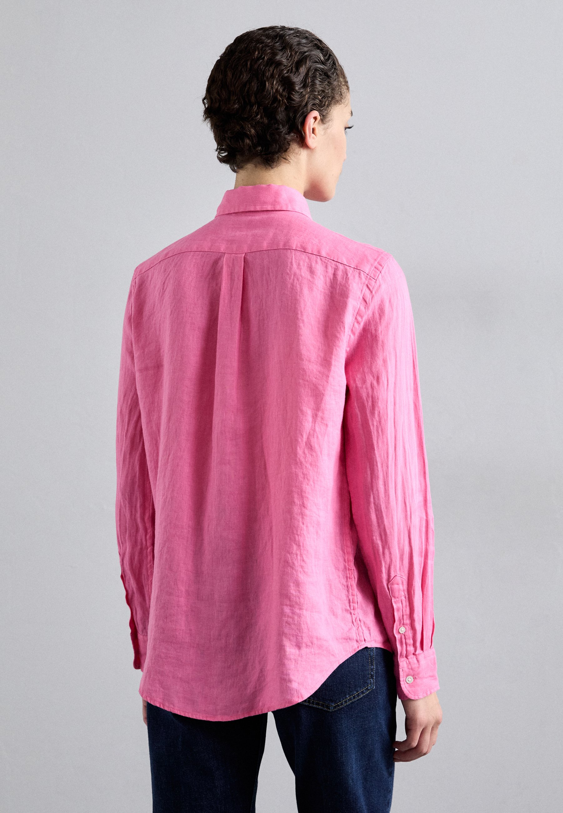 売れ筋商品|||ラルフローレン カットソー トップス レディース Women's Classic-Fit Linen Shirt Hot Fuchsia Polo Ralph Lauren CLASSIC FIT LINEN SHIRT - Button-down