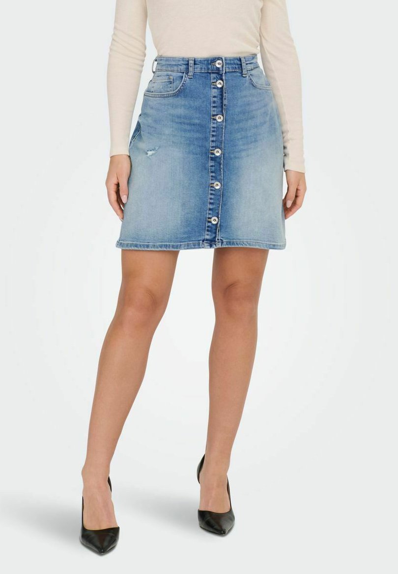 Jupe En Jean Maxi à Boutons ONLY Onlkita - Coupe Classique En Denim Foncé Délavé - Pour Femme - 8