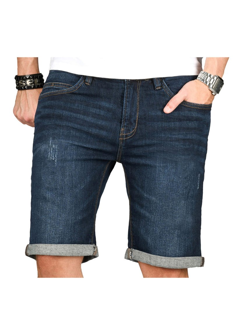 INDICODE JEANS INDICODE  - Denim shorts - mittelblau