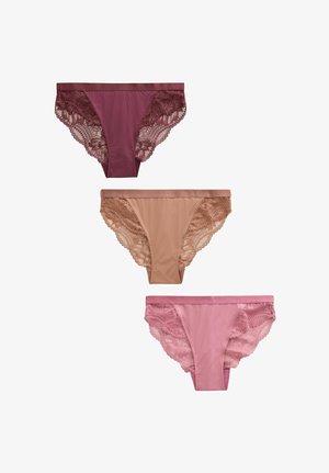 Next, HIGH LEG FIT - 3 PACK - Brazil alsó - plum mocha pink