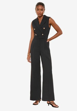 Lipsy REGULAR FIT - TUX SLEEVELESS MILITARY BUTTON JUMPSUIT  . - Lühikeste varrukatega bodi - black