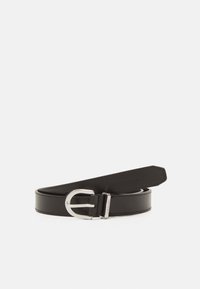 ROUND BUCKLE LOGO LOOP BELT - Vyö - black