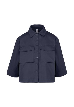CON A TOPPA - Button-down blouse - navy blue