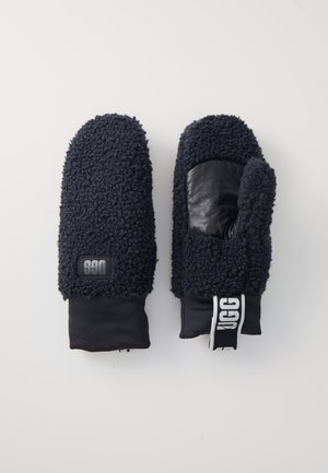 UGG FLUFF MITTEN WITH LOGO TAPE - Votter - black