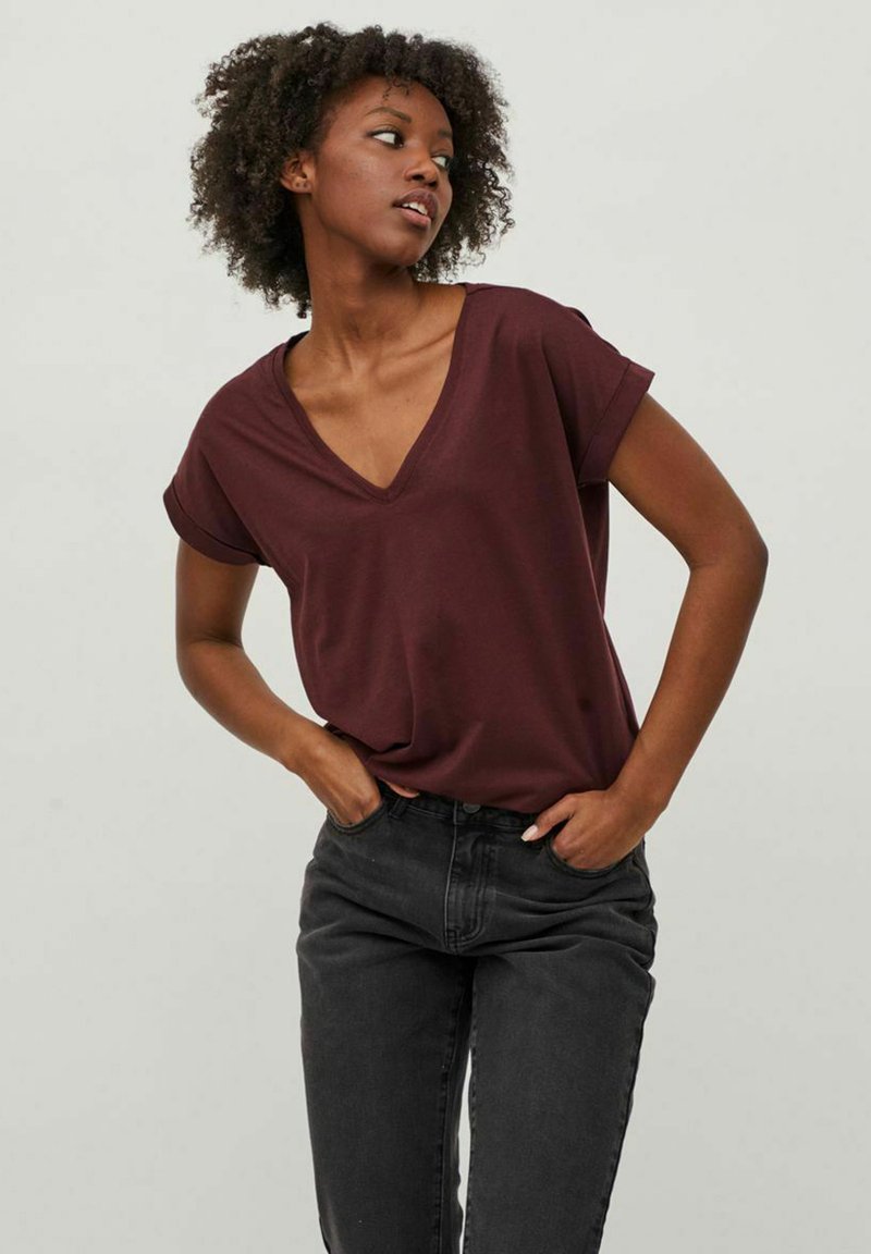 VILA VIDREAMERS V NECK - Camiseta básica - winetasting