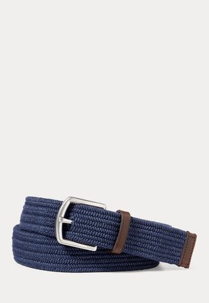 LEATHER-TRIM BRAIDED BELT - Πλεκτή ζώνη - navy