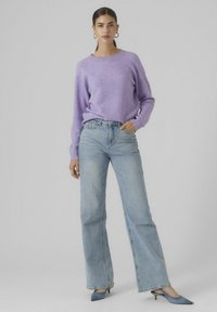 Vero Moda VMDOFFY O NECK BLOUSE - Strikkegenser - sand verbena