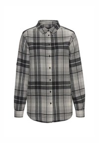 KARO - Užsagstoma palaidinė - grau schwarz kariert